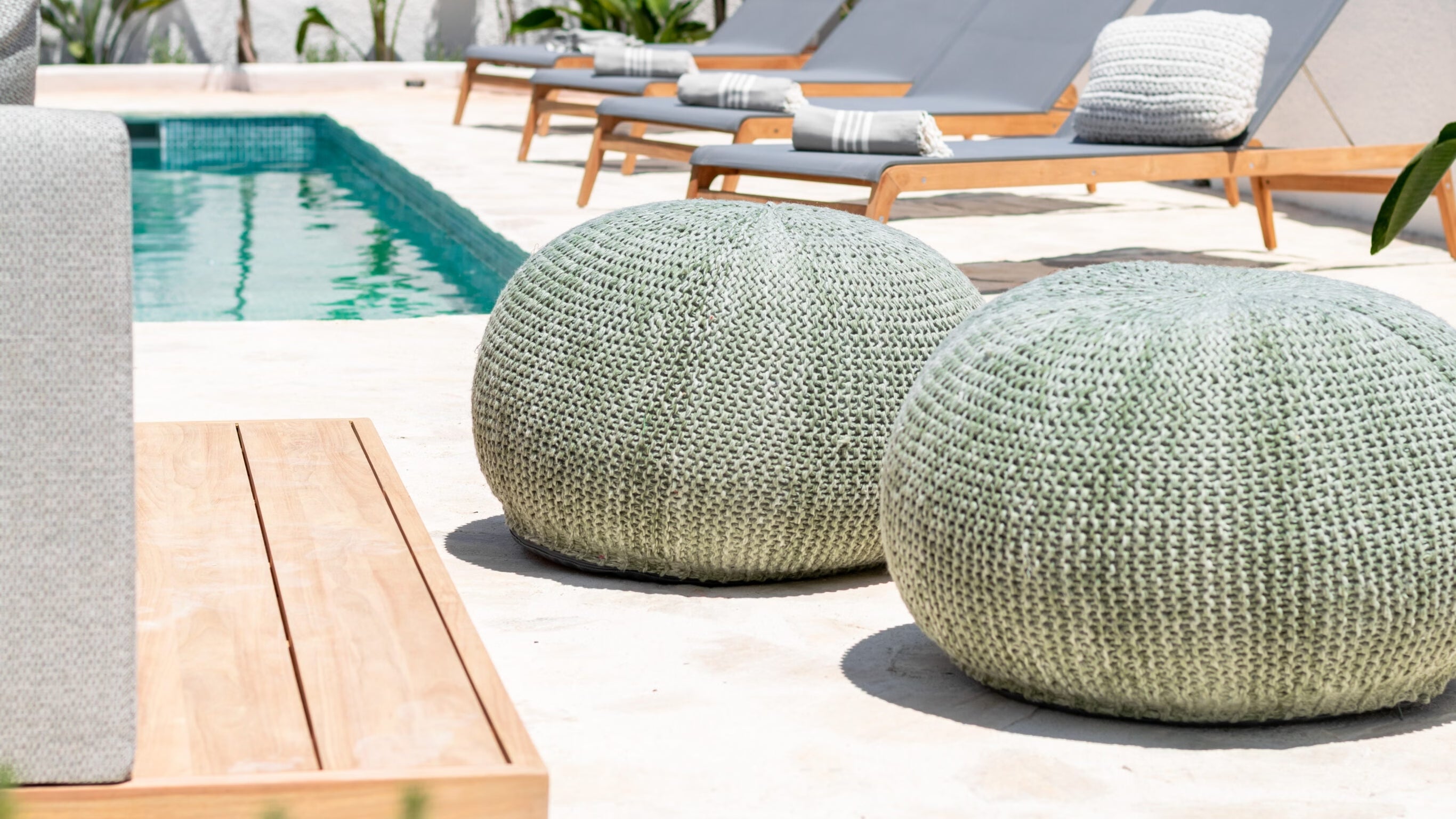 Poef Arezzo Ø70 - green mix