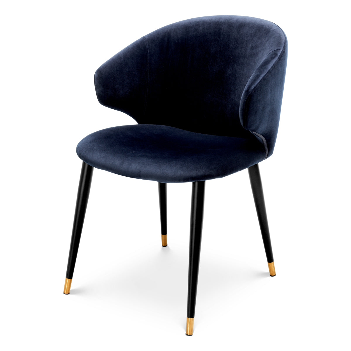 Eetkamerstoel Volante met armleuning - Blue velvet