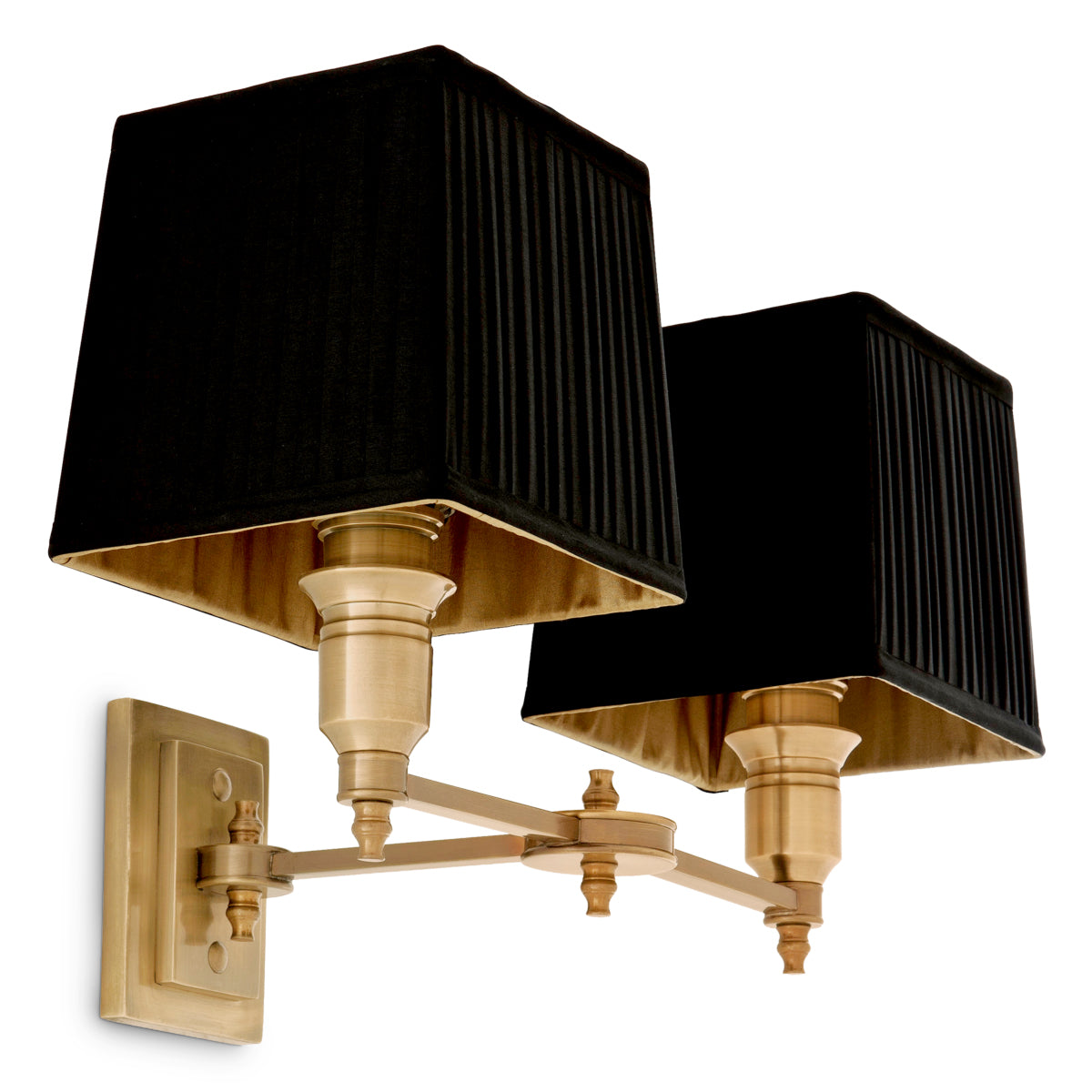 Wandlamp Lexington Double - Zwarte kappen