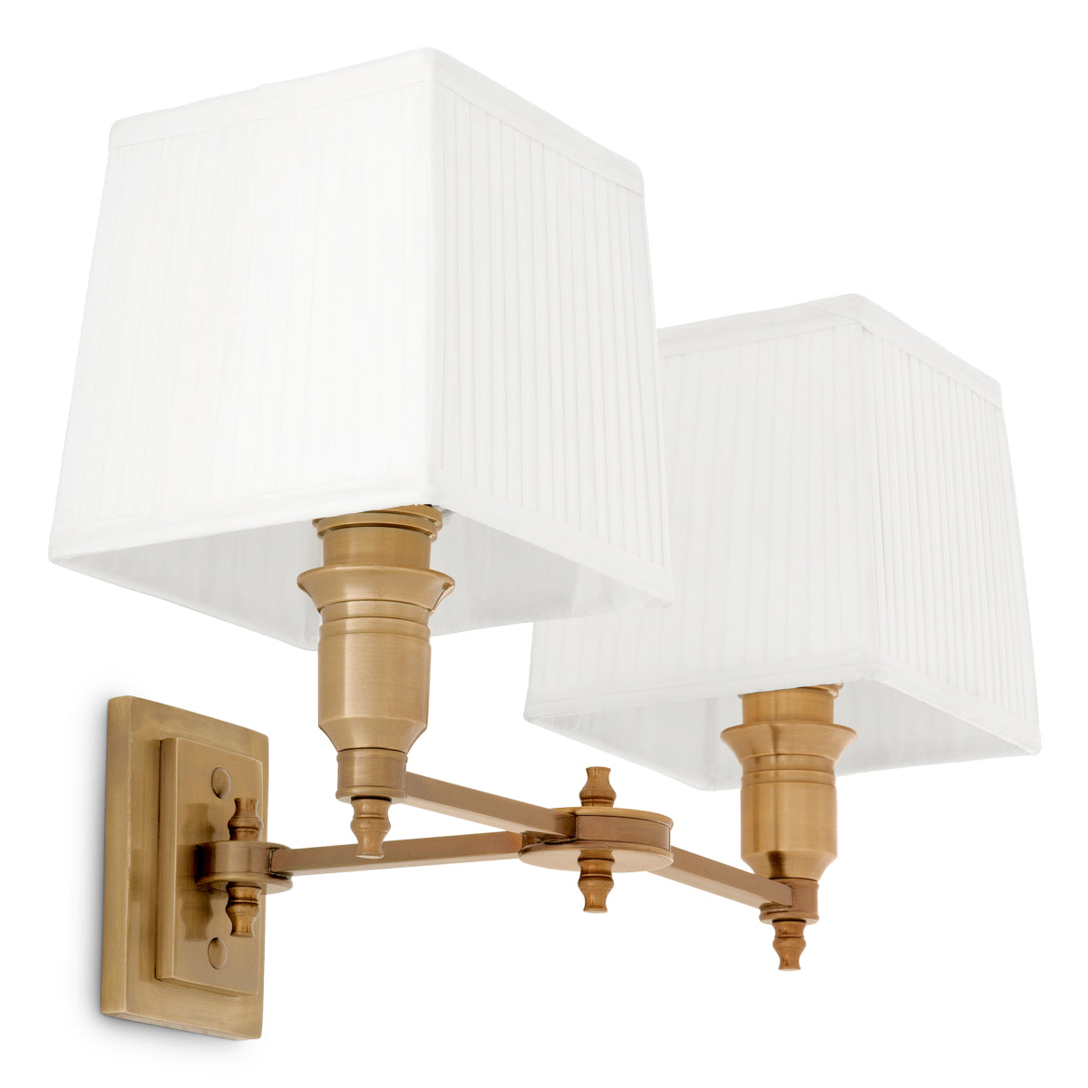Wandlamp Lexington Double - Witte kappen