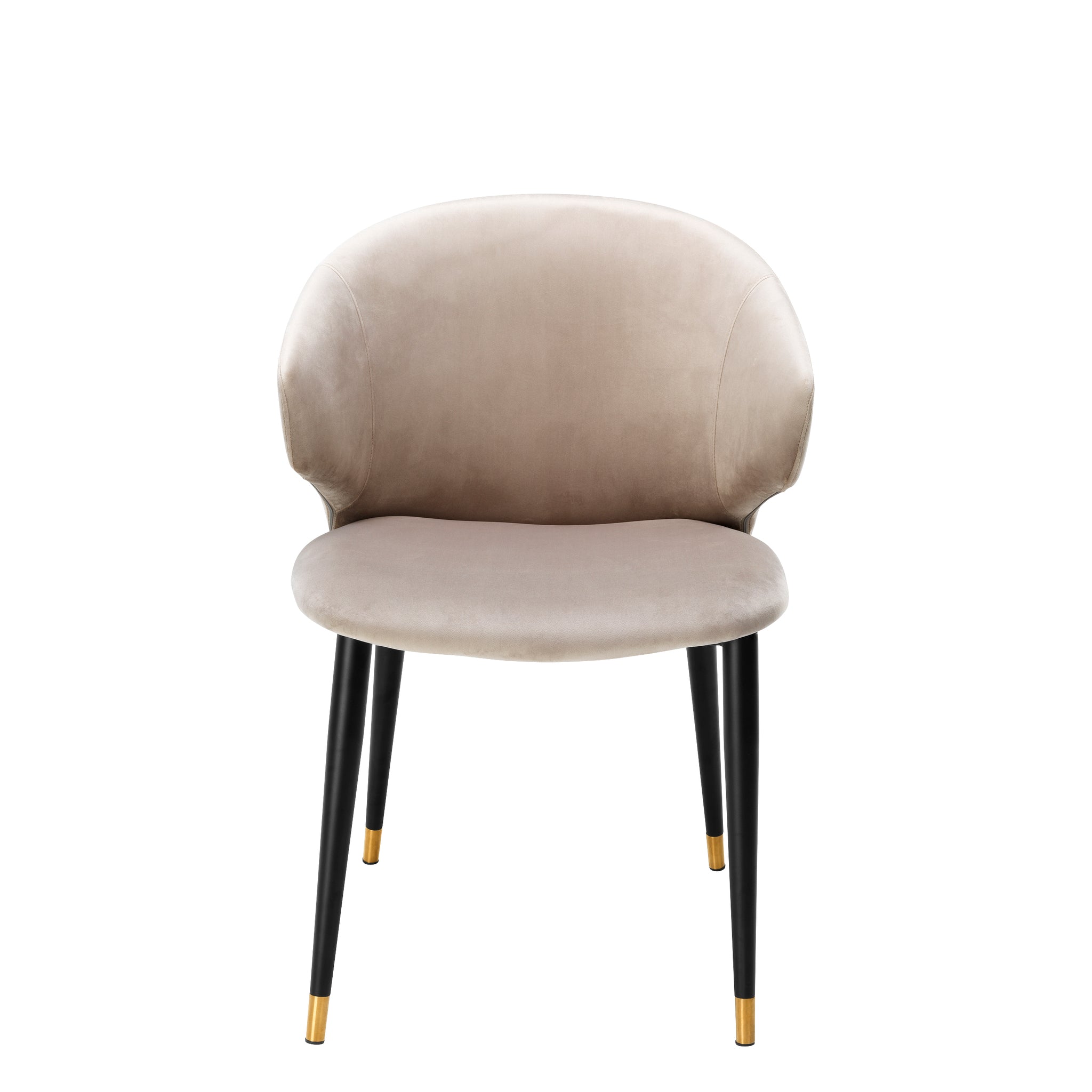 Eetkamerstoel Volante met armleuning - Beige velvet