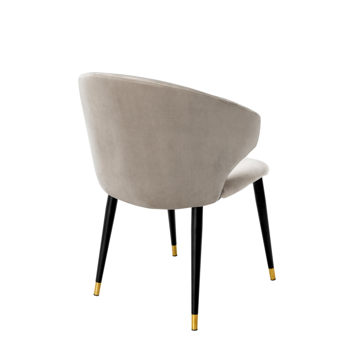 Eetkamerstoel Volante met armleuning - Beige velvet