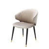 Eetkamerstoel Volante met armleuning - Beige velvet