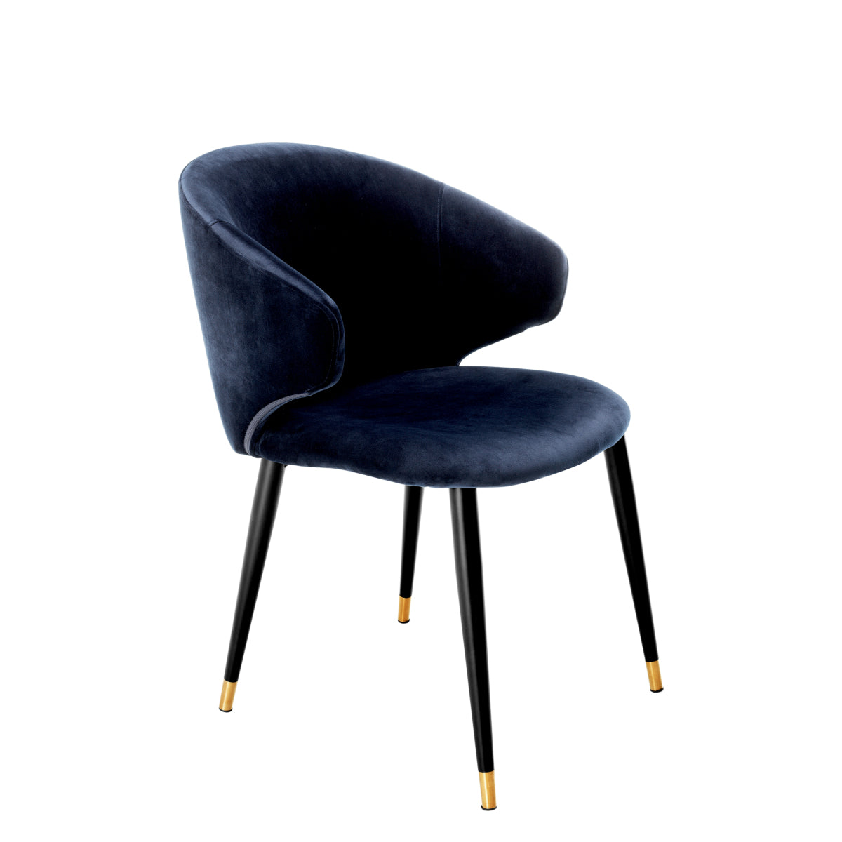Eetkamerstoel Volante met armleuning - Blue velvet