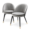 Eetkamerstoel Cooper - Light grey velvet (set van 2)