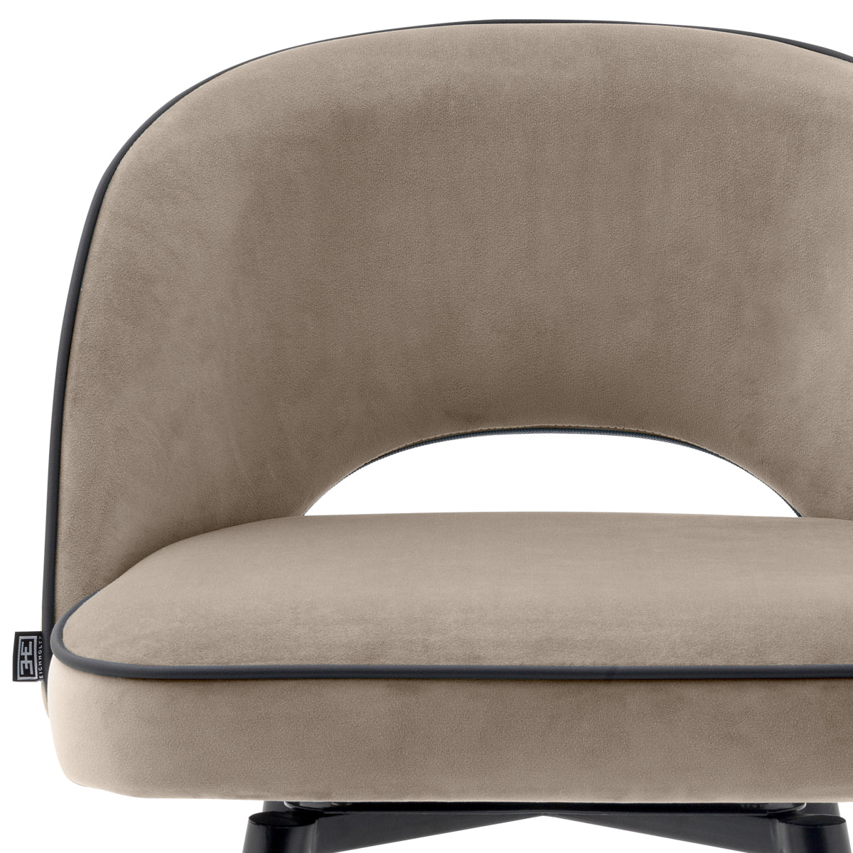 Barkruk Cliff - Laag - Greige velvet (set van 2)