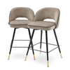 Barkruk Cliff - Laag - Greige velvet (set van 2)