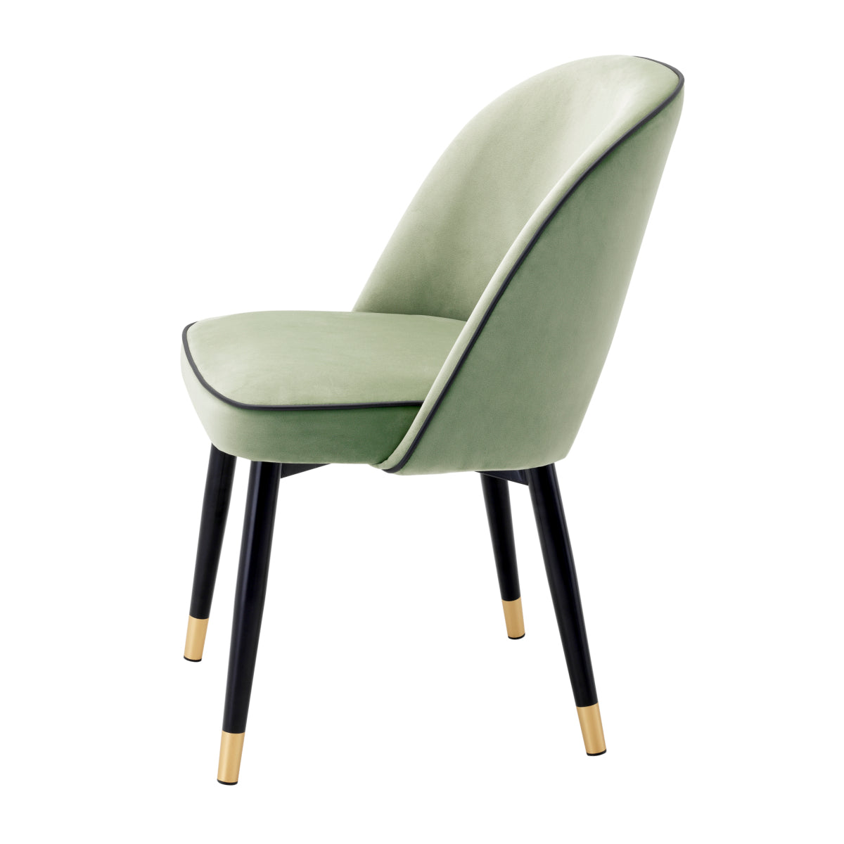 Eetkamerstoel Cliff - Green velvet (set van 2)