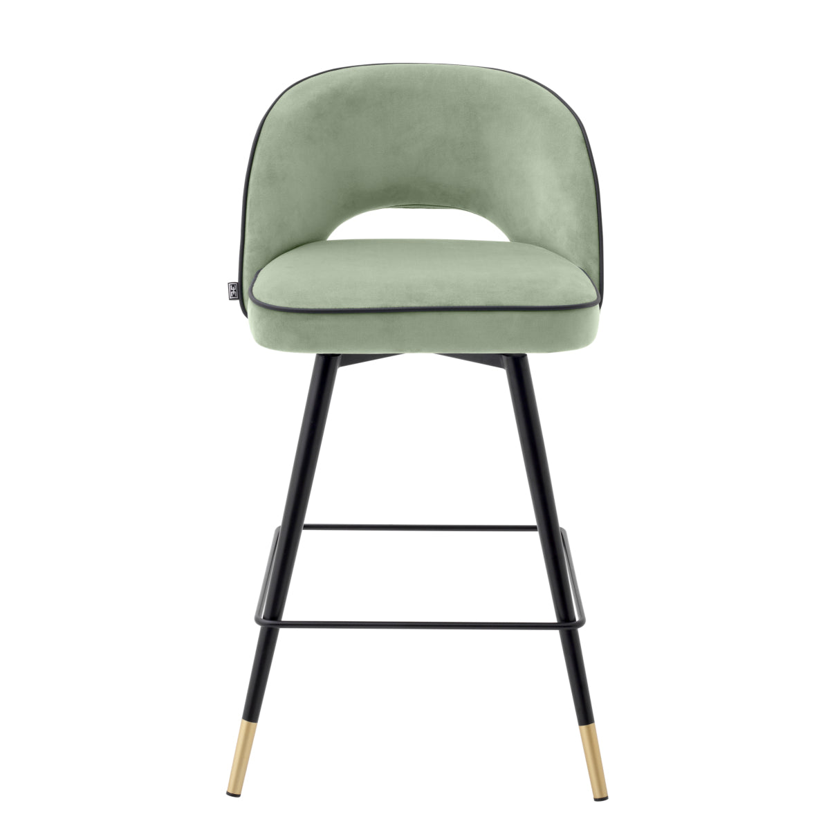 Barkruk Cliff - Laag - Green velvet (set van 2)