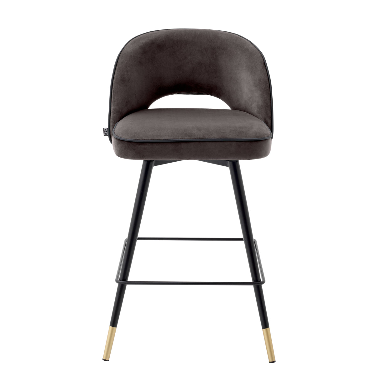 Barkruk Cliff - Laag - Grey velvet (set van 2)
