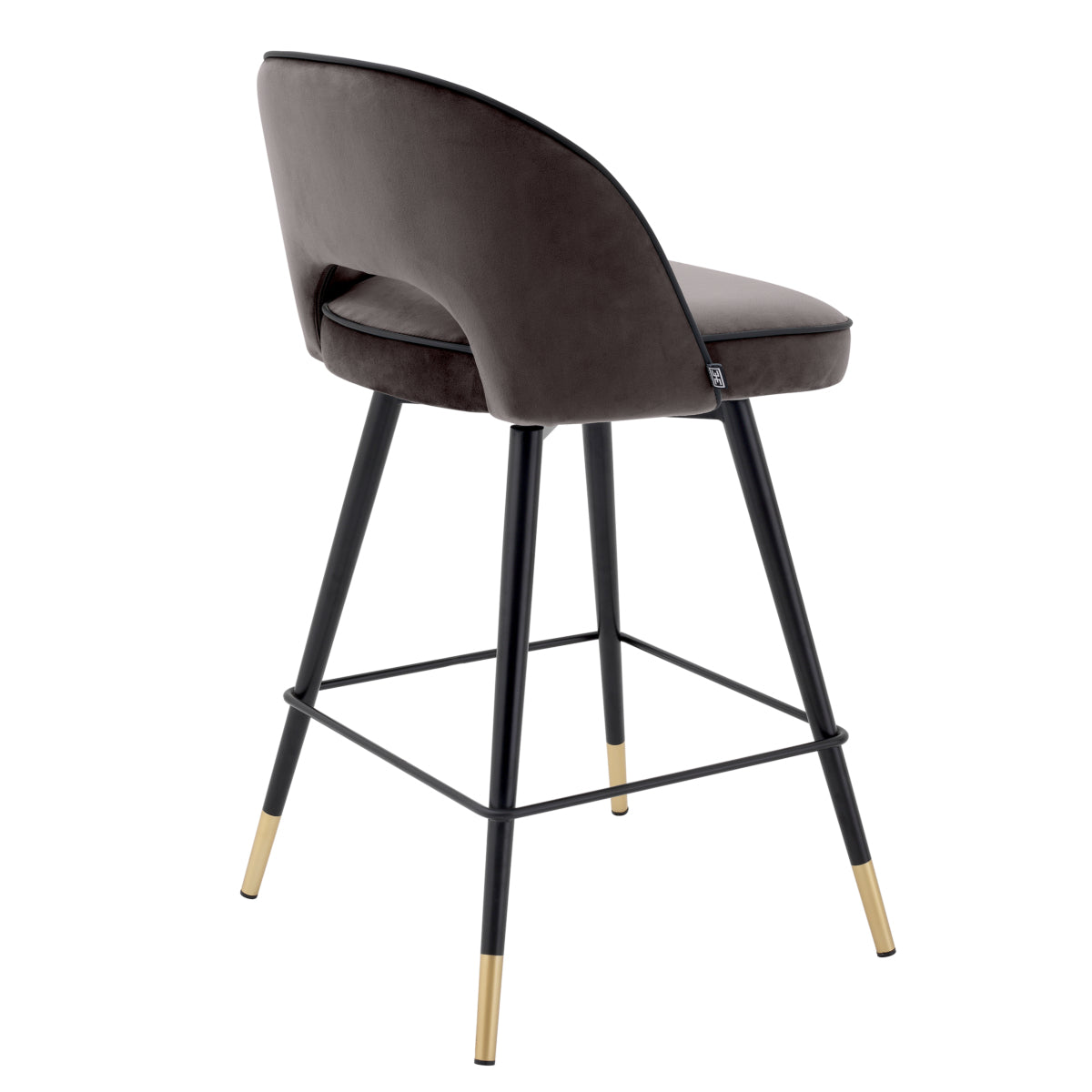 Barkruk Cliff - Laag - Grey velvet (set van 2)