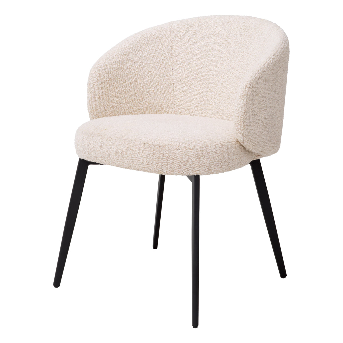 Eetkamerstoel Lloyd met arm - Bouclé cream (set van 2)