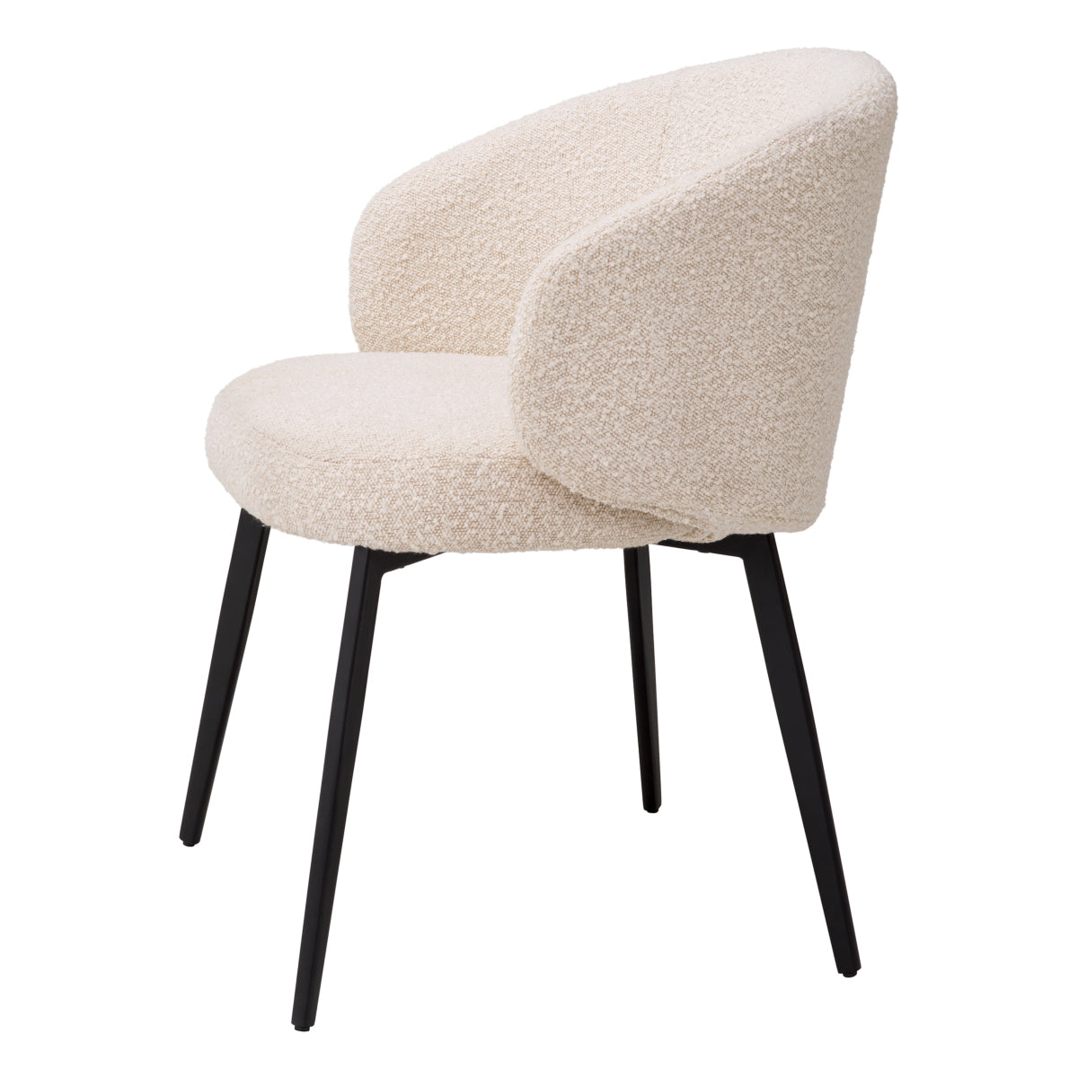 Eetkamerstoel Lloyd met arm - Bouclé cream (set van 2)