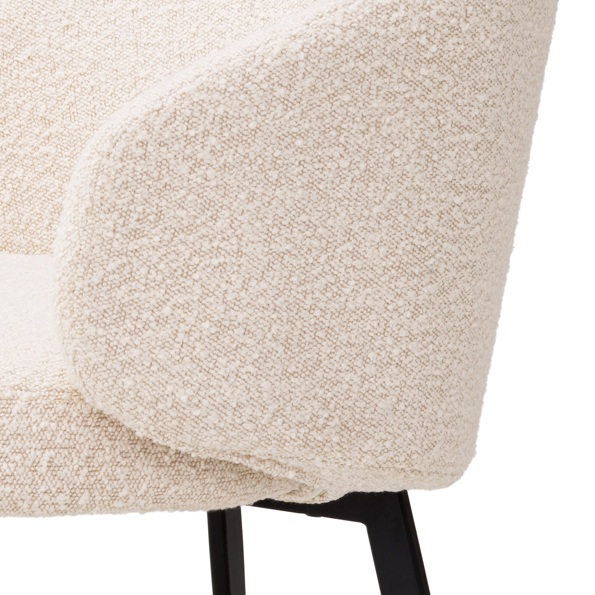 Eetkamerstoel Lloyd met arm - Bouclé cream (set van 2)