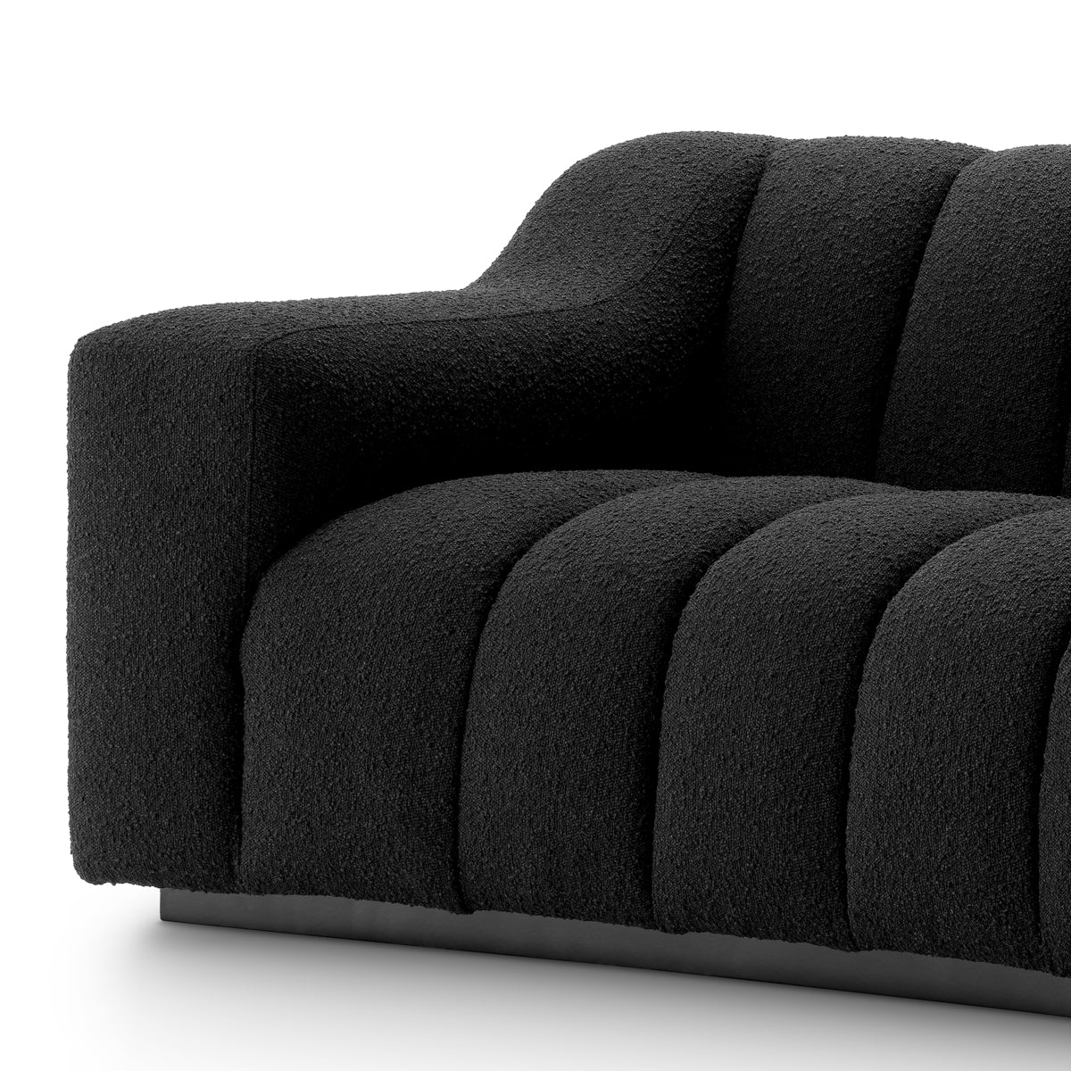 Sofa Kelly L - Bouclé black