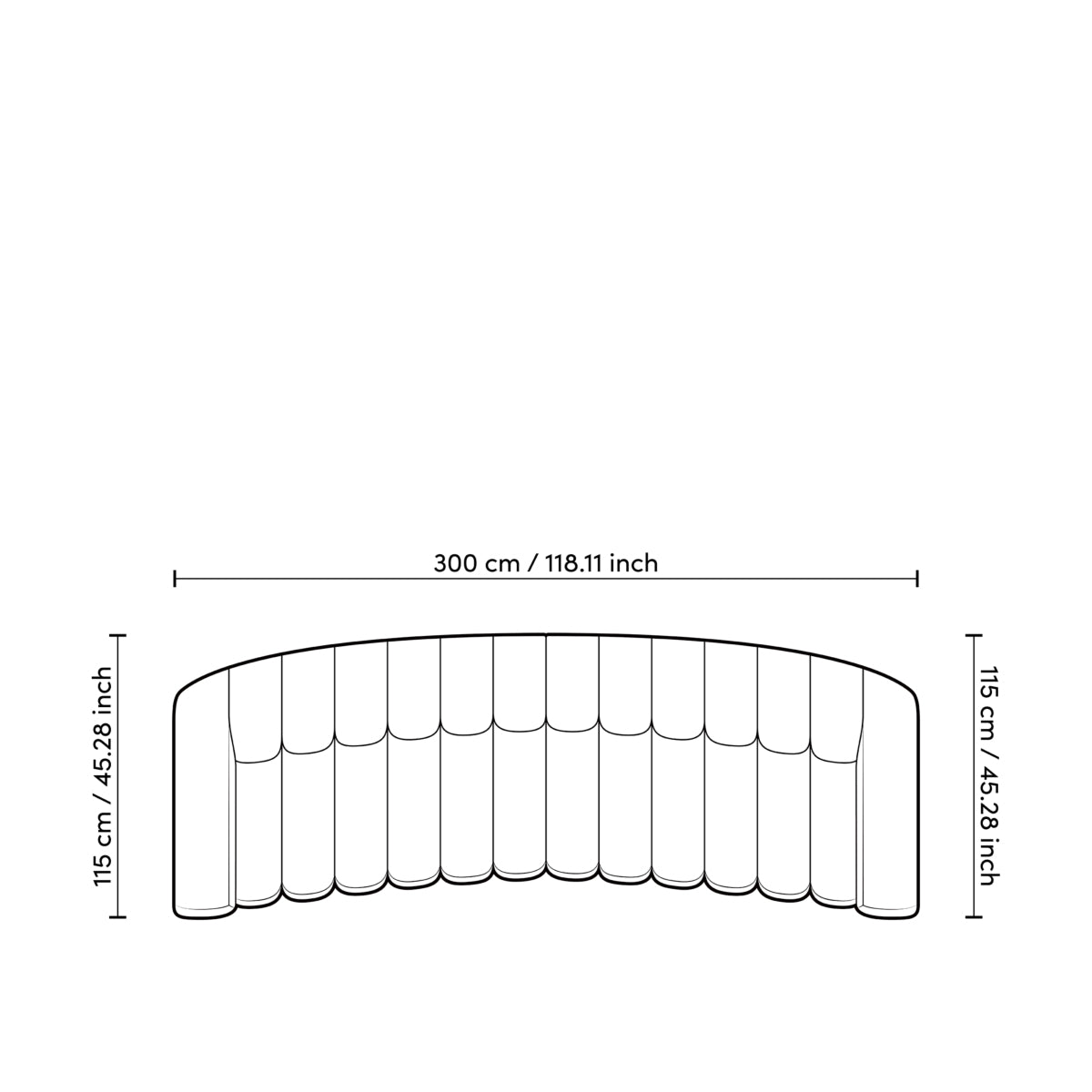 Sofa Kelly L - Bouclé black