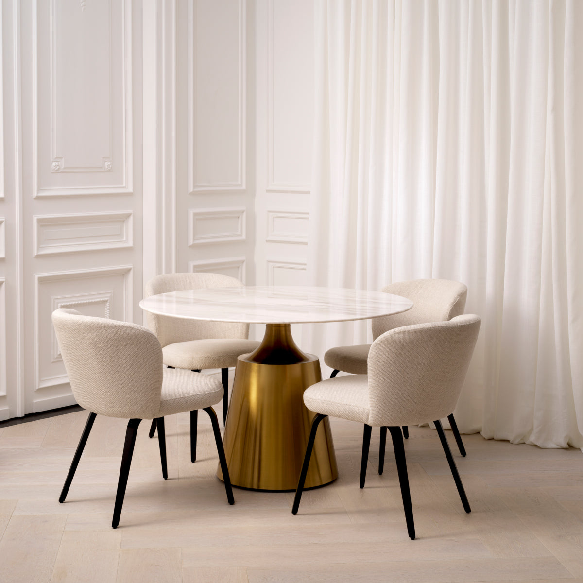 Eettafel Nathan Ø120 - Wit marmer