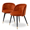 Eetkamerstoel Chloé - Orange velvet (set van 2)