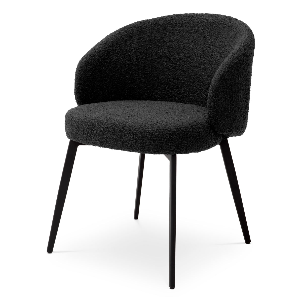 Eetkamerstoel Lloyd met arm - Bouclé black (set van 2)