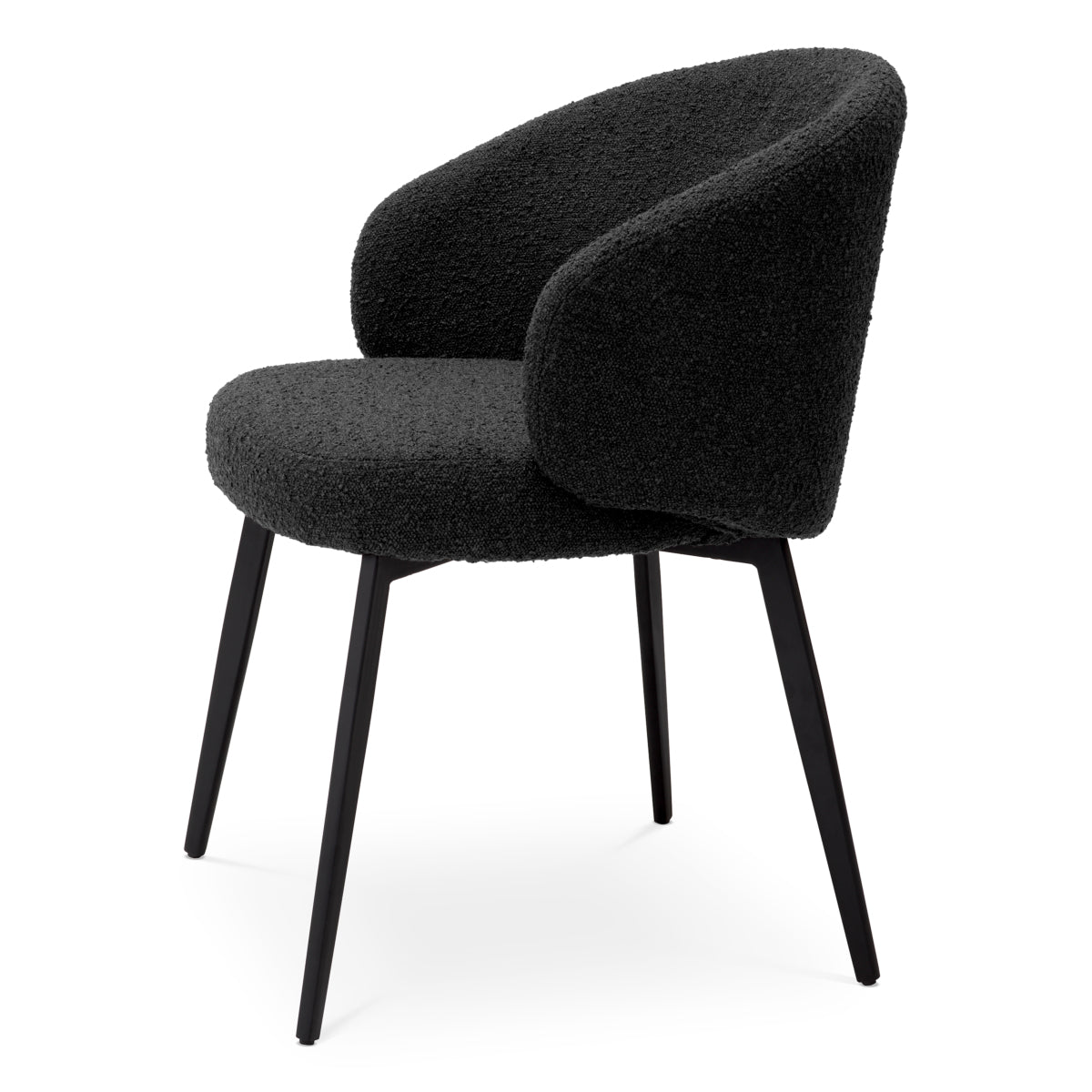 Eetkamerstoel Lloyd met arm - Bouclé black (set van 2)