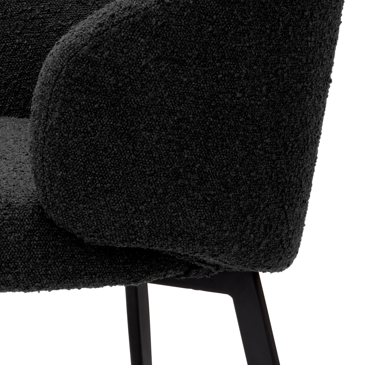 Eetkamerstoel Lloyd met arm - Bouclé black (set van 2)