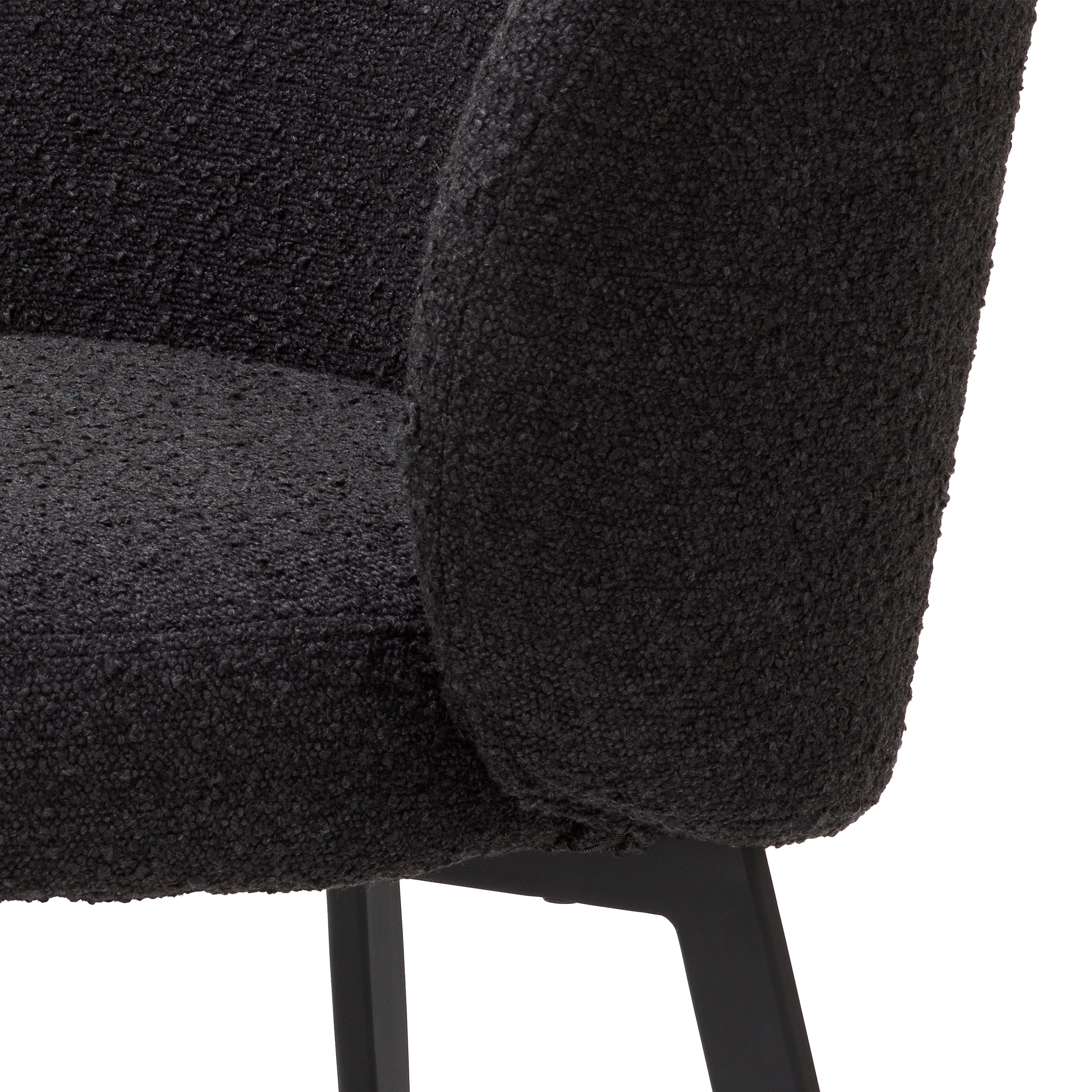 Eetkamerstoel Lloyd - Bouclé black (set van 2)