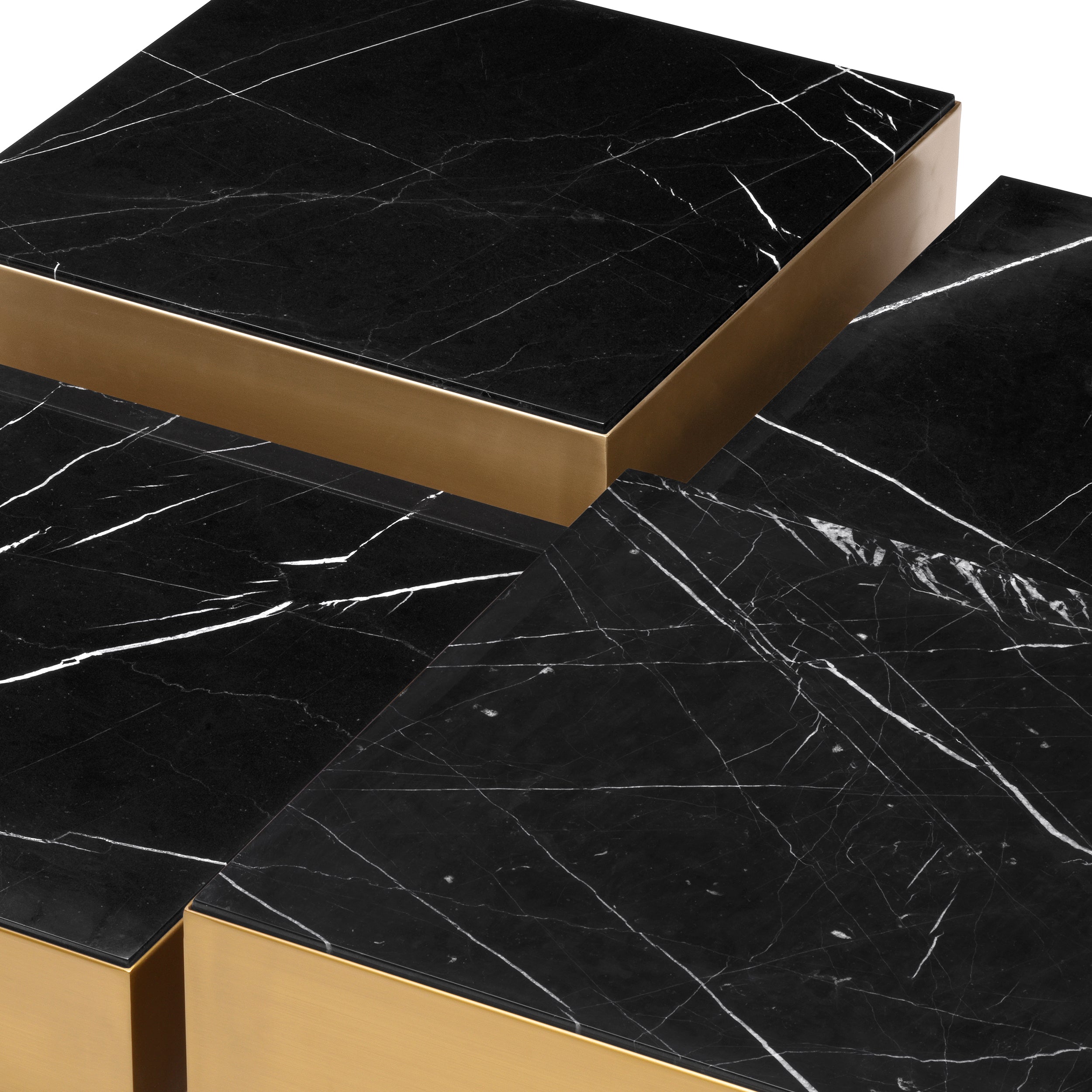 Salontafel Esposito - Zwart marmer (set van 4)