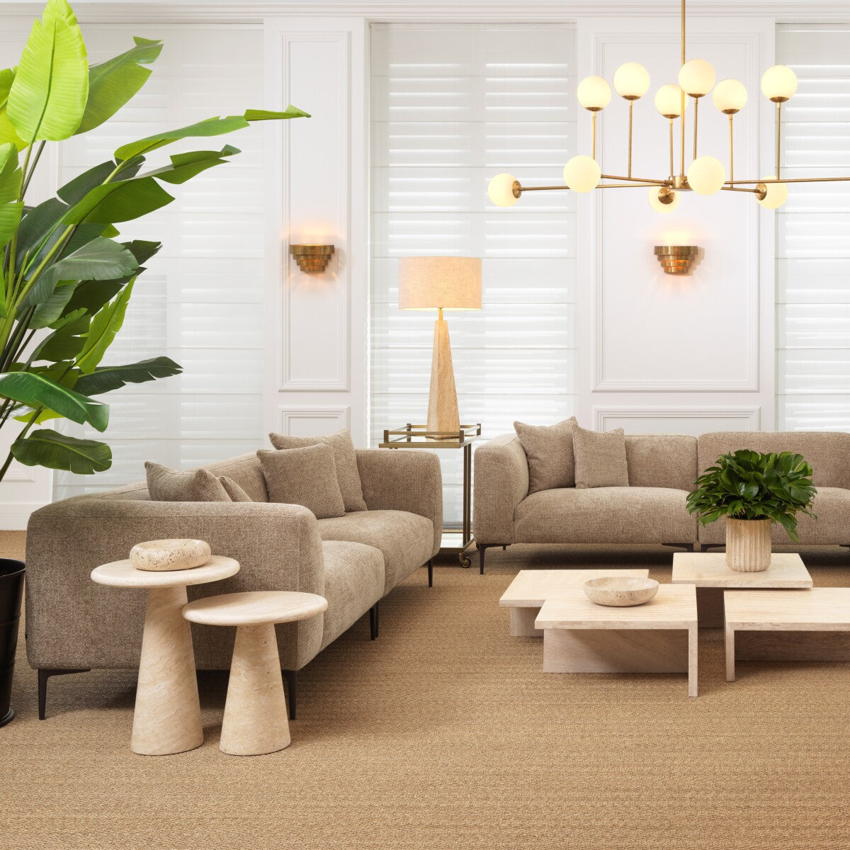 Tafellamp Benson - Travertine