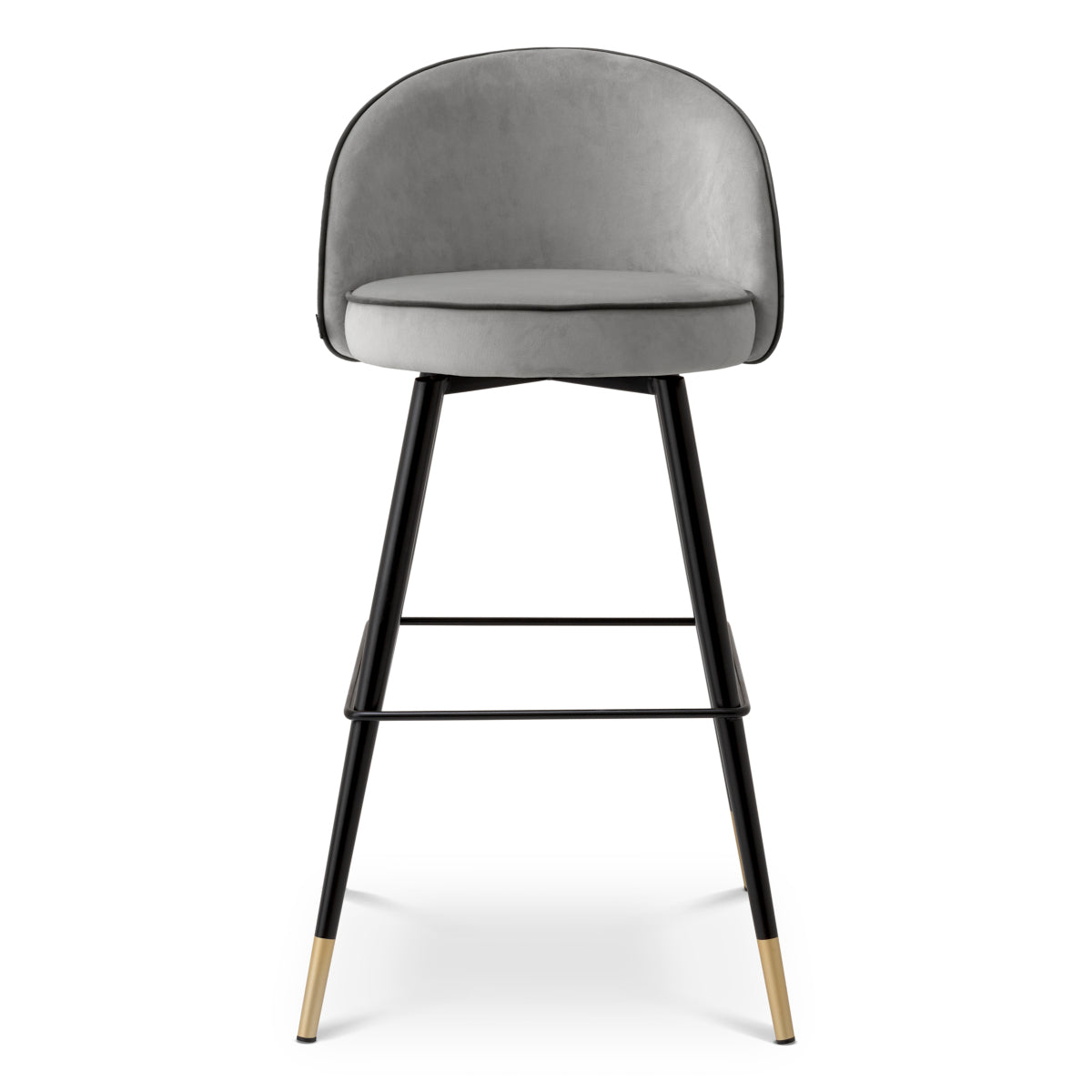 Barkruk Cooper - Grey velvet (set van 2)