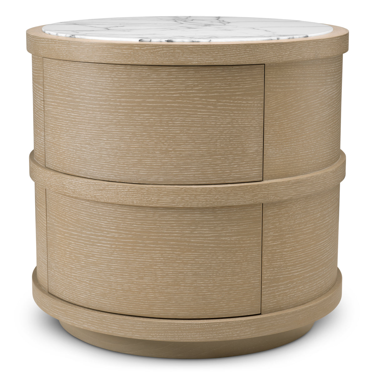 Nachtkastje Cabana - Rond - Washed oak
