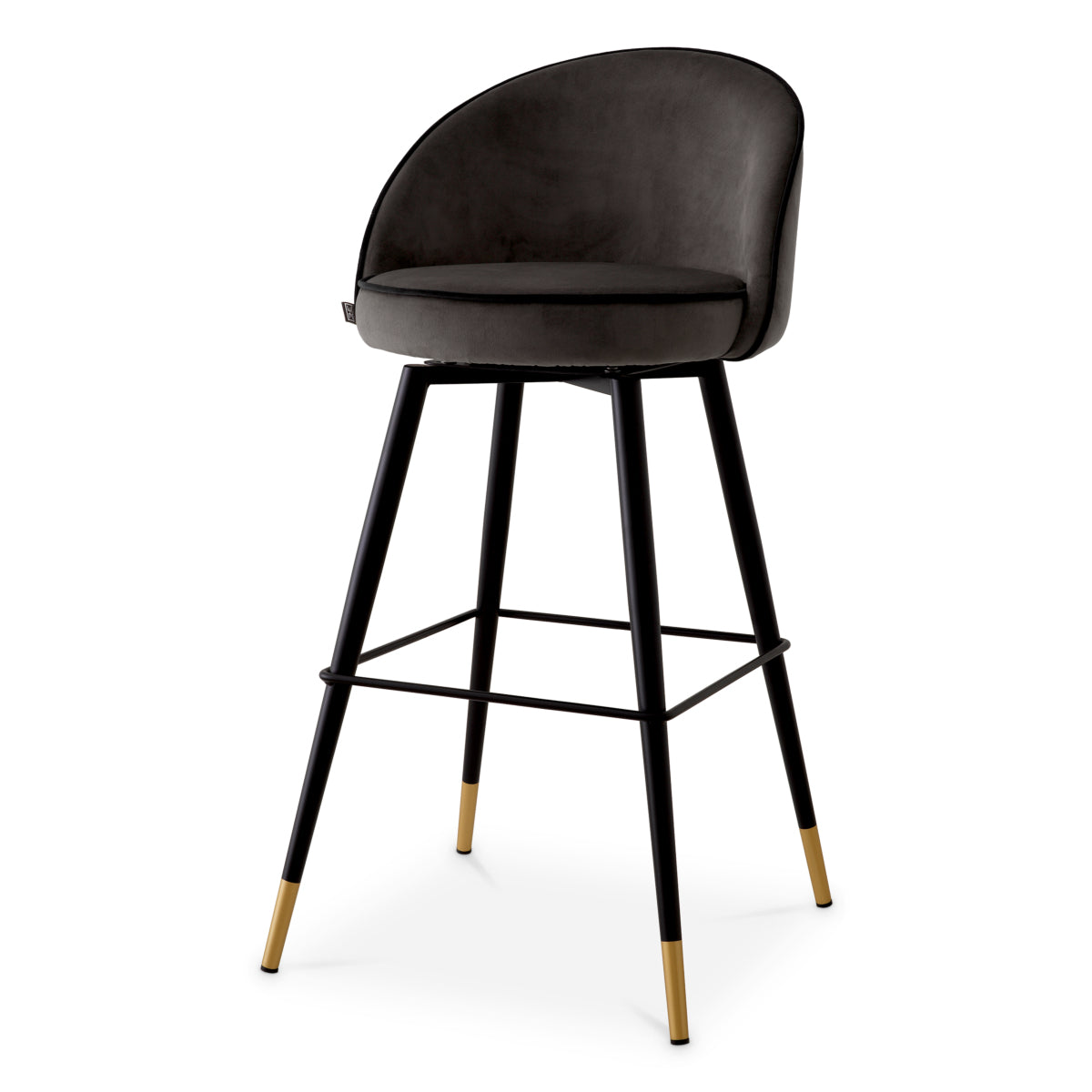 Barkruk Cooper - Dark grey velvet (set van 2)