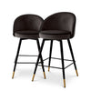 Barkruk Cooper - Laag - Dark grey velvet (set van 2)