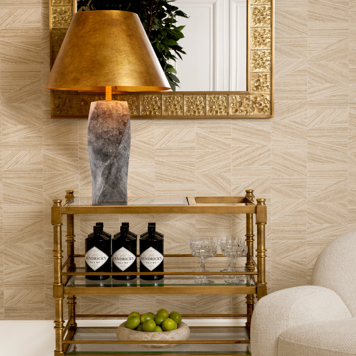 Tafellamp Camelia - Grey marble