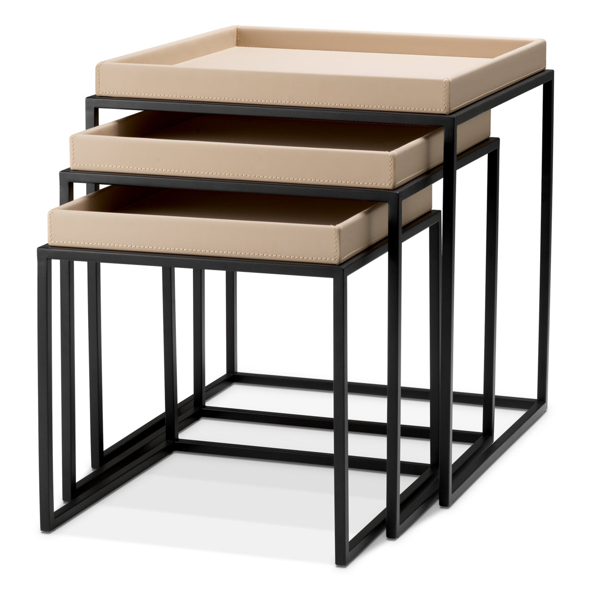 Bijzettafel Léonard - Light brown (set van 3)