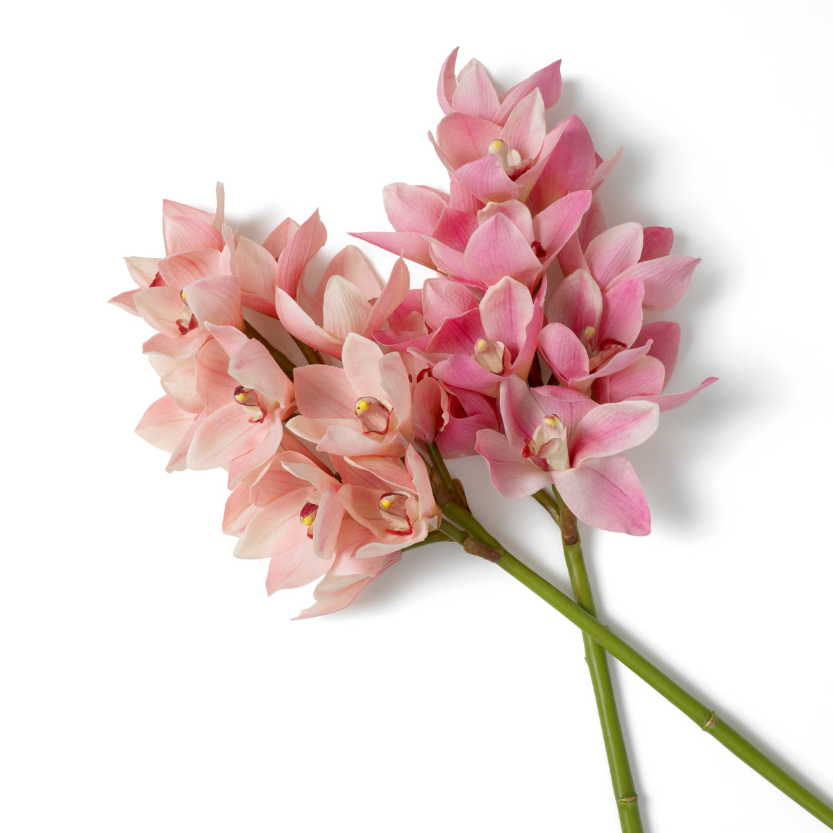 Kunstboeket Cymbidium Orchideën - Roze / Perzik - 36 stuks