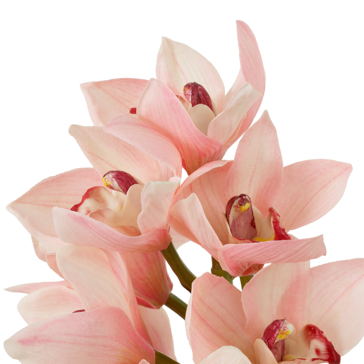 Kunstboeket Cymbidium Orchideën - Roze / Perzik - 36 stuks