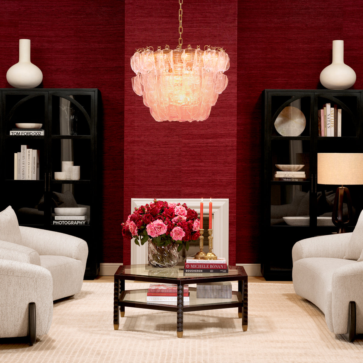 Hanglamp Solange - Pink glass