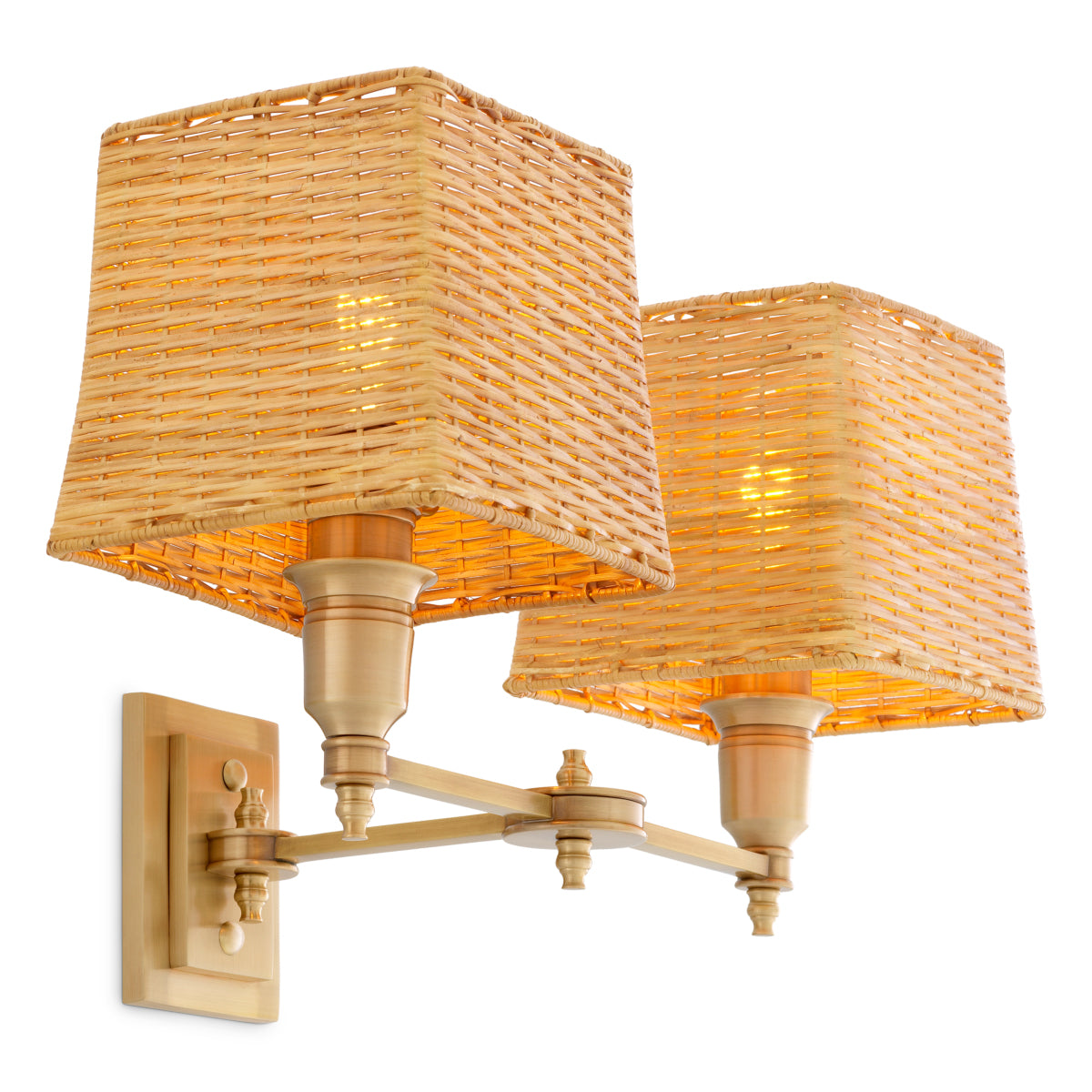 Wandlamp Lexington - Dubbel - Antique brass finish