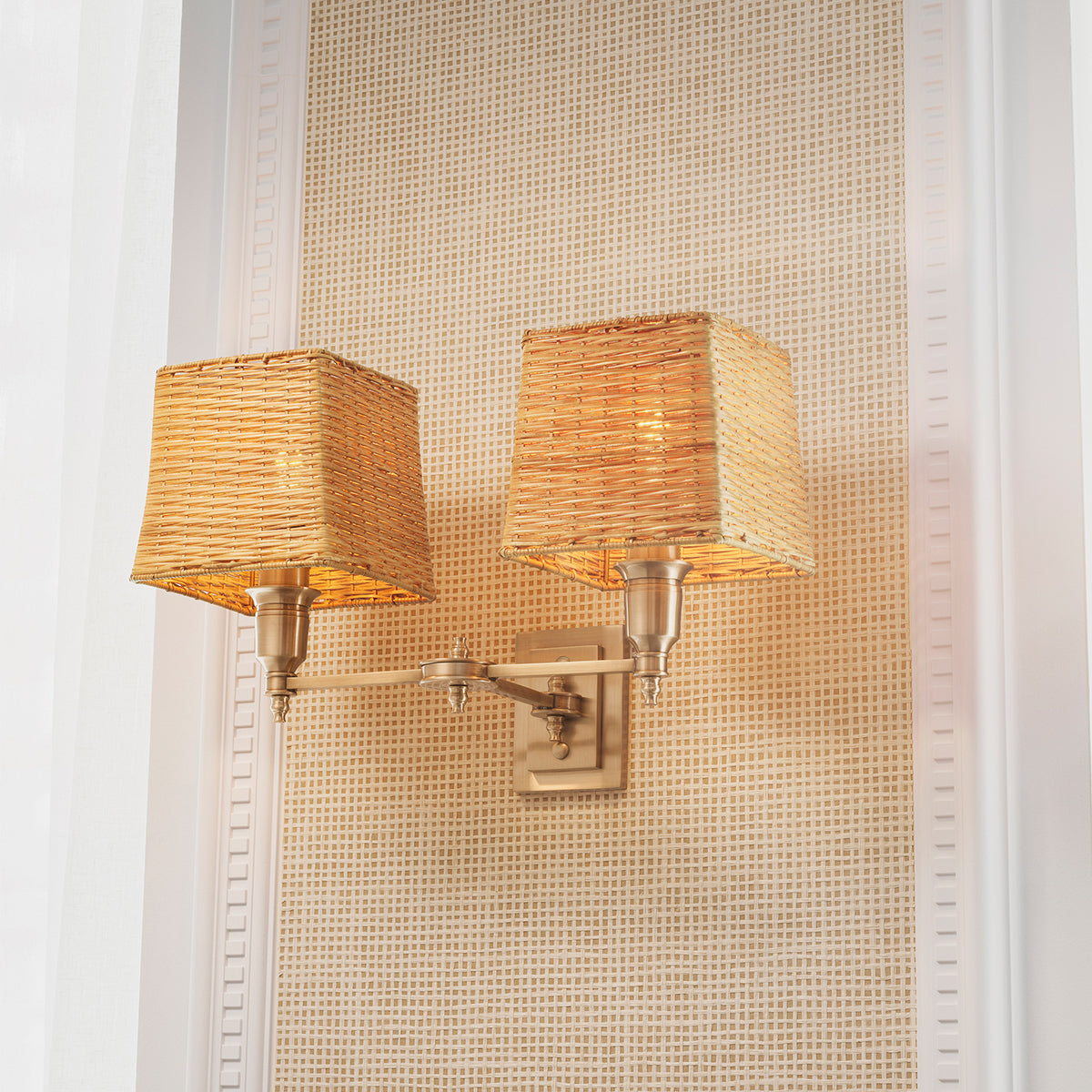 Wandlamp Lexington - Dubbel - Antique brass finish