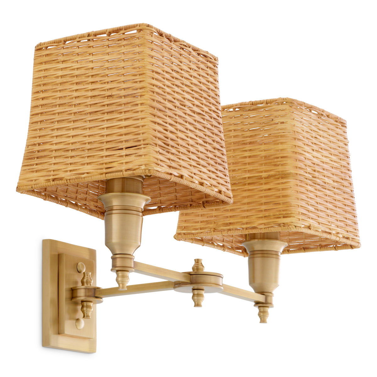Wandlamp Lexington - Dubbel - Antique brass finish