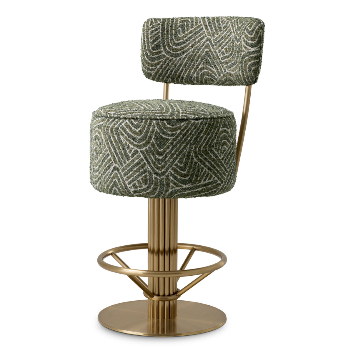 Barkruk Carleton met rug - Laag - Camari green