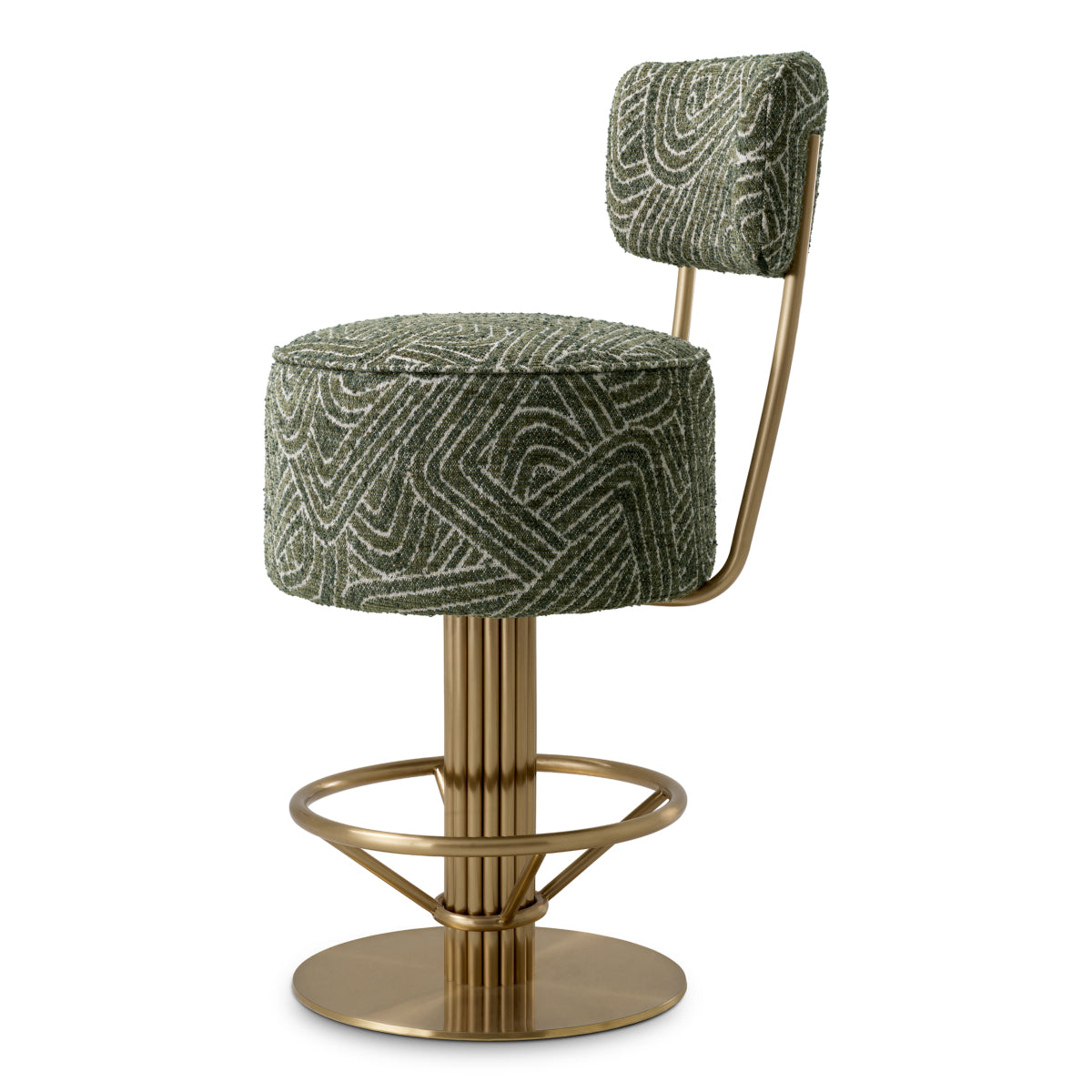 Barkruk Carleton met rug - Laag - Camari green