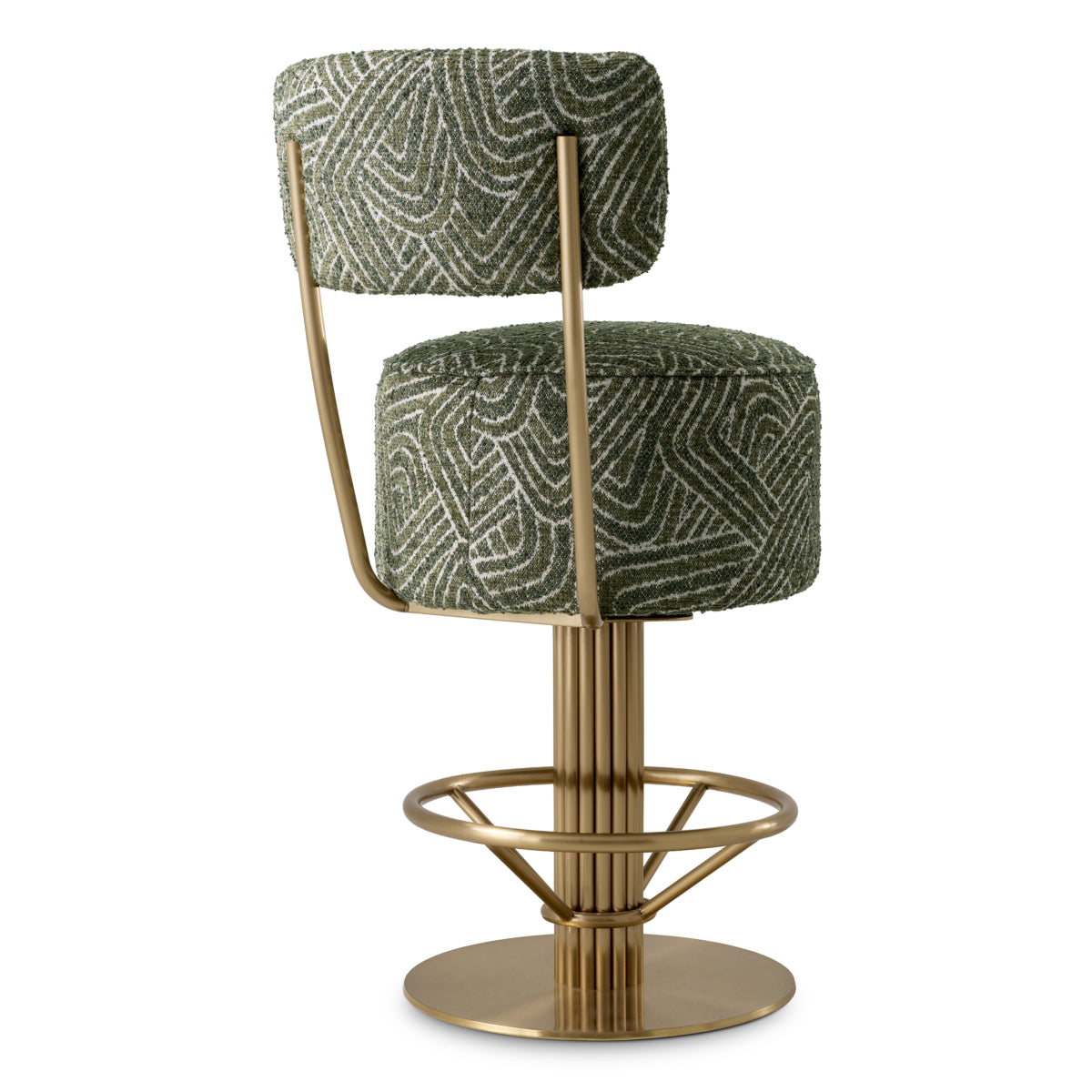 Barkruk Carleton met rug - Laag - Camari green