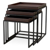 Bijzettafel Léonard - Dark brown (set van 3)