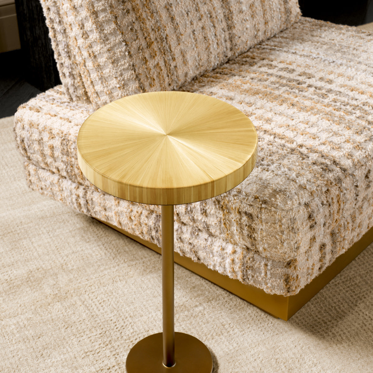Bijzettafel Albany - Straw marquetry natural
