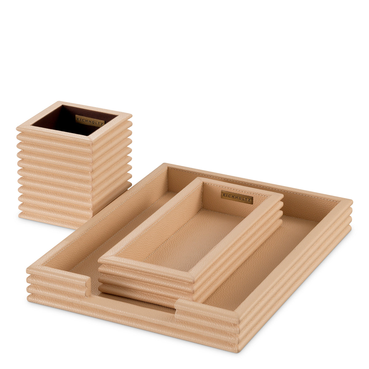 Bureauset Elvane - Tan leather (set van 3)