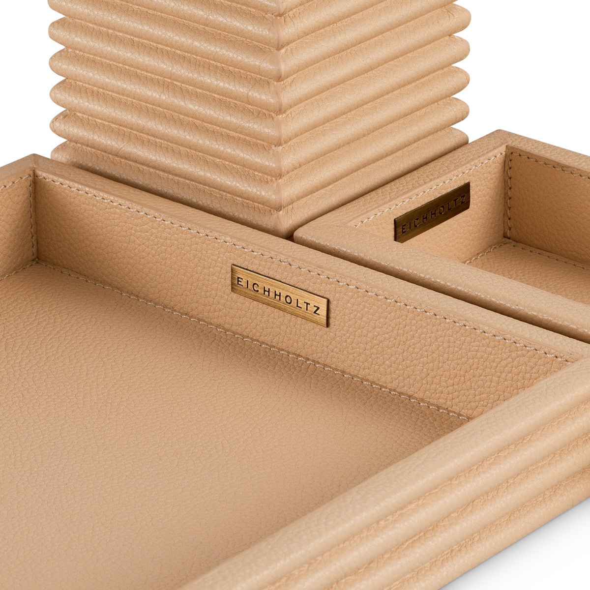 Bureauset Elvane - Tan leather (set van 3)
