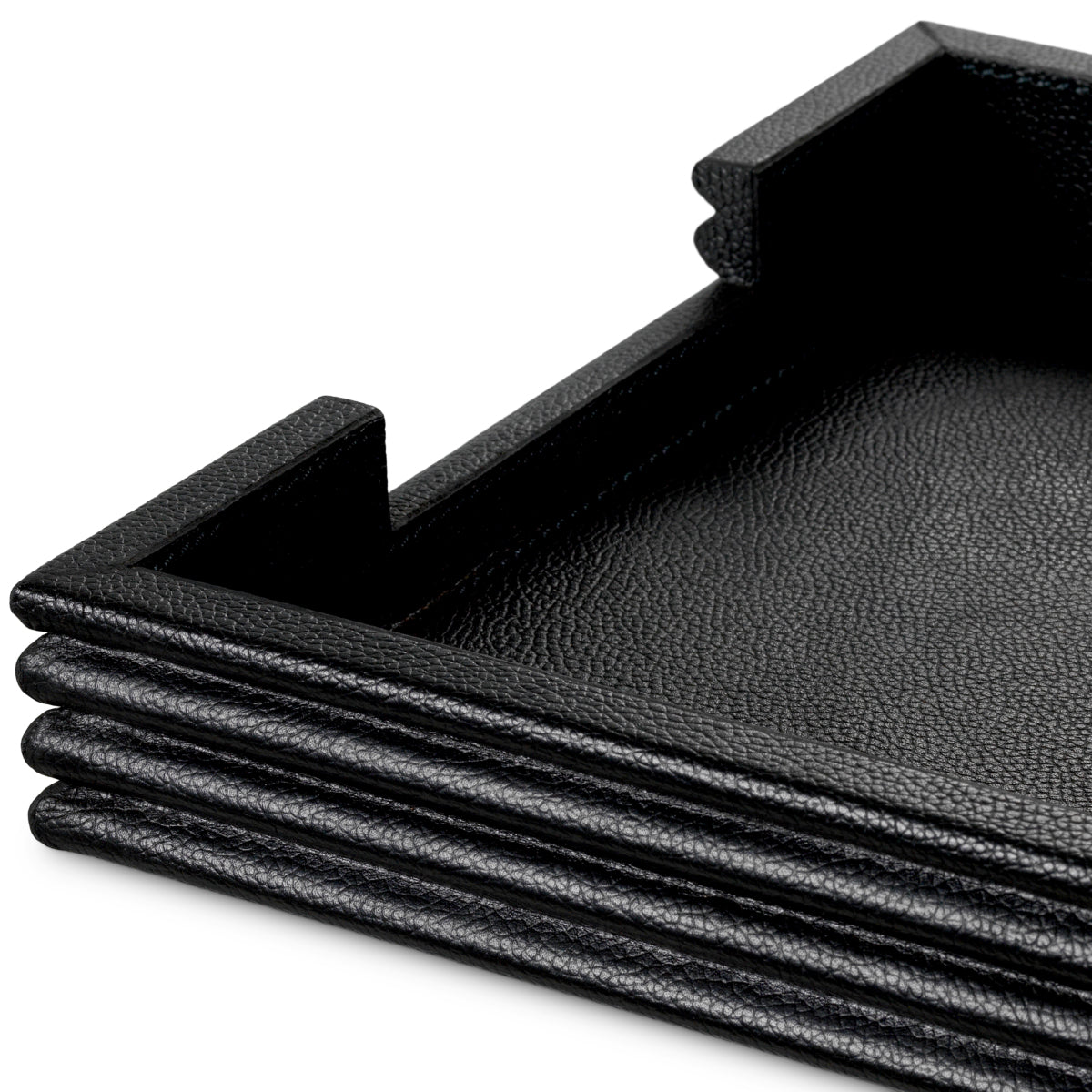 Bureauset Elvane - Black leather (set van 3)