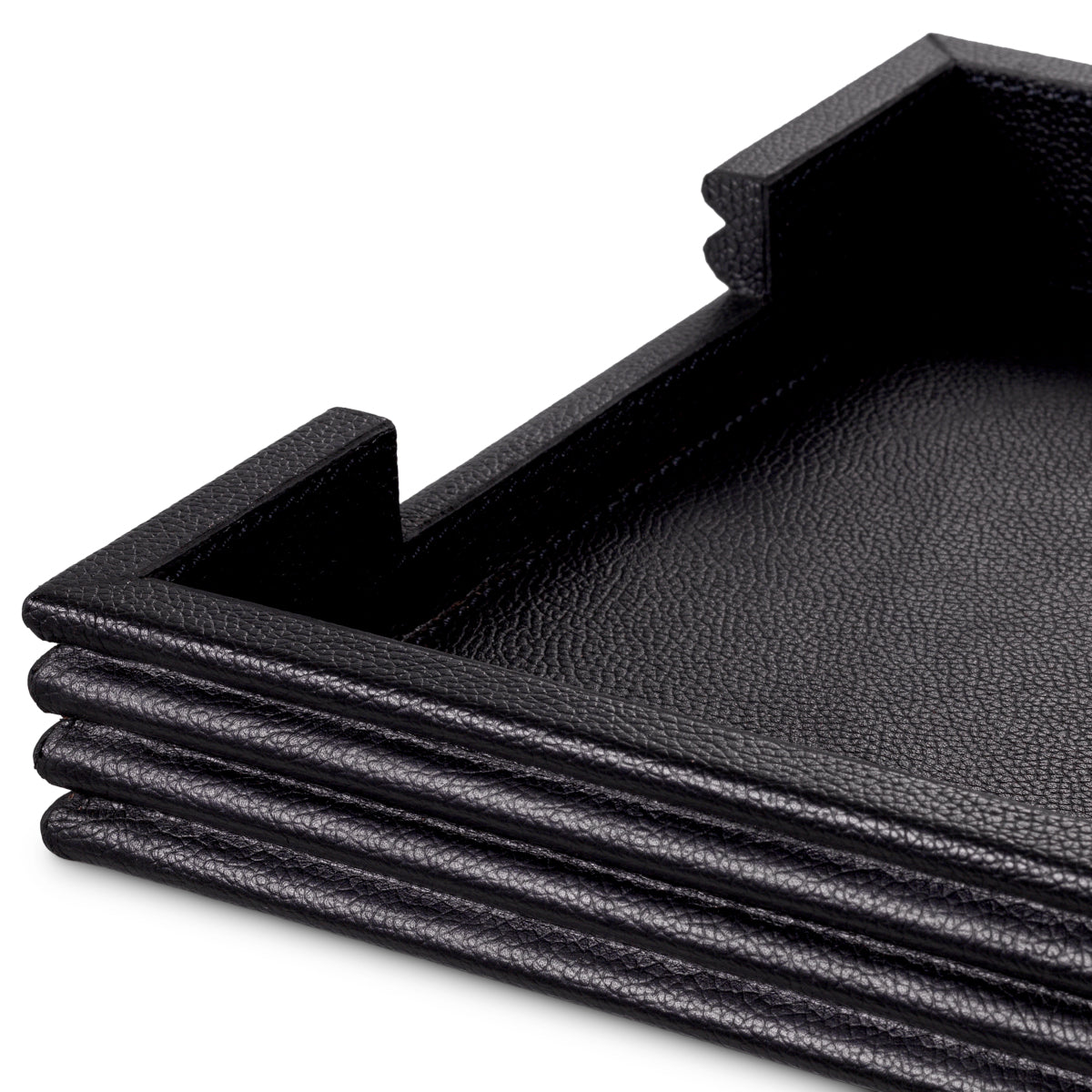 Bureauset Elvane - Black leather (set van 3)