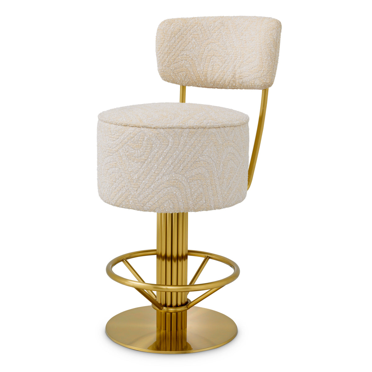 Barkruk Carleton met rug - Laag - Camari cream